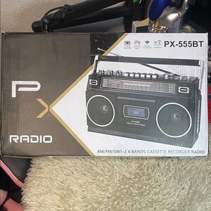 -555BT Black Portable Radio Cassette Player